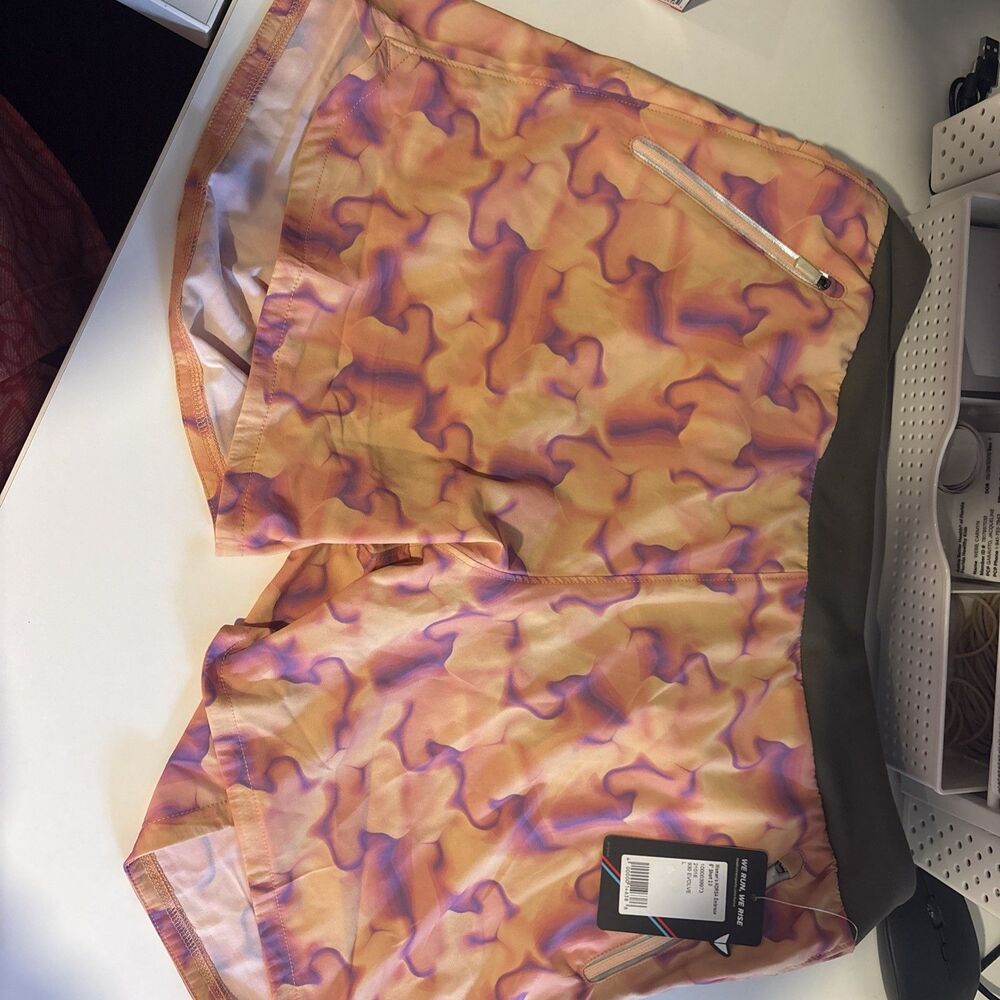 Korsa Embrace 3" Short 2.0 Women’s L Orange/Purple Abstract Lined Running